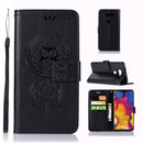 Wind Chime Owl Embossing Pattern Horizontal Flip Leather Case with Holder & Card Slots & Wallet For LG V40 ThinQ(Black)