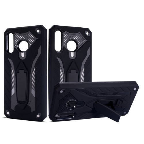 Shockproof TPU + PC Protective Case with Holder For Galaxy M30(Black)