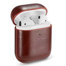 Genuine Leather Crazy Horse Texture Earphone Protective Case for Apple AirPods(Dark Brown)