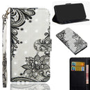 3D Painting Pattern Horizontal Flip TPU + PU Leather Case with Holder & Card Slots & Wallet For Galaxy A9 (2018)(Black Flower)