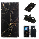 Colored Drawing Marble Pattern Horizontal Flip PU Leather Case with Holder & Card Slots & Wallet For Galaxy A60 / M40(Black Gold)