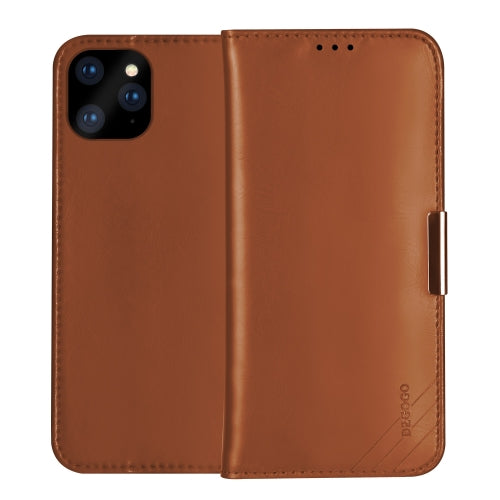 DZGOGO ROYALE Series Magnetic Horizontal Flip Genuine Leather Case with Card Slots & Holder For iPhone 11 Pro Max(Brown)