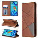 Rhombus Texture Horizontal Flip Magnetic Leather Case with Holder & Card Slots For Huawei P30 Pro(Brown)