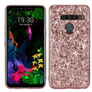 Glitter Powder Shockproof TPU Protective Case for LG G8 ThinQ(Rose Gold)