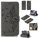 Feather Pattern Litchi Texture Horizontal Flip Leather Case with Wallet & Holder & Card Slots For Galaxy A50(Gray)