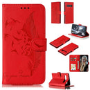 Feather Pattern Litchi Texture Horizontal Flip Leather Case with Wallet & Holder & Card Slots For Galaxy S10 5G(Red)