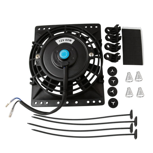 12V 80W 6 inch Car Cooling Fan High-power Modified Tank Fan Cooling Fan Powerful Fan with Mounting Accessorie