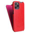 Fierre Shann Retro Oil Wax Texture Vertical Flip PU Leather Case For iPhone 12 mini(Red)