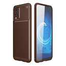 For vivo V20 Carbon Fiber Texture Shockproof TPU Case(Brown)