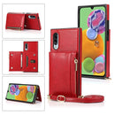 For Samsung Galaxy A90 5G Square Zipper Wallet Bag TPU+PU Back Cover Case with Holder & Card Slots & Wallet & Cross-body Strap(Red)