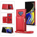 For Samsung Galaxy Note9 Square Zipper Wallet Bag TPU+PU Back Cover Case with Holder & Card Slots & Wallet & Cross-body Strap(Red)