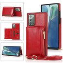 For Samsung Galaxy S20 Square Zipper Wallet Bag TPU+PU Back Cover Case with Holder & Card Slots & Wallet & Cross-body Strap(Red)