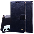 Business Style Oil Wax Texture Horizontal Flip Leather Case with Holder & Card Slots & Wallet For iPhone 12 mini(Black)
