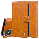 Business Style Oil Wax Texture Horizontal Flip Leather Case with Holder & Card Slots & Wallet For iPhone 12 Pro Max(Yellow)