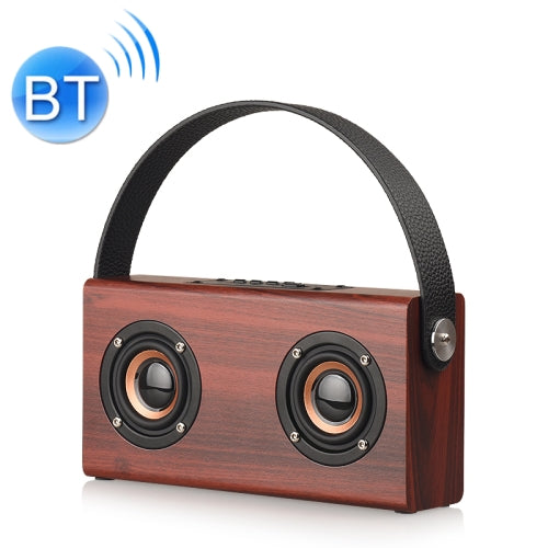 D10 Bluetooth 4.2 Portable Wooden Handheld Bluetooth Speaker(Red Wood Texture)