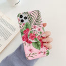 Flower and Leaf Pattern Shockproof TPU Protective Case with Holder For iPhone 11(4)