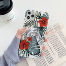 Flower and Leaf Pattern Shockproof TPU Protective Case with Holder For iPhone 11 Pro(10)