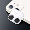 USAMS US-BH703 One-piece Metal Frame Rear Camera Lens Tempered Glass Film For iPhone 12(White)