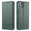 For OPPO Reno4 SE AZNS Magnetic Calf Texture Horizontal Flip Leather Case with Card Slots & Holder & Wallet(Drak Green)