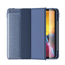 Lychee Peel Texture Horizontal Deformation Flip TPU Leather Case with Three-folding Holder & Sleep / Wake-up Function For iPad Air (2019)(Blue)