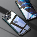 iPaky TPU + Leather Frame + PC Transparent Cover Case For iPhone 11 Pro(Dark Green)