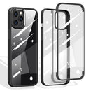 Double-sided Plastic Glass Protective Case For iPhone 12 Pro Max(Black)
