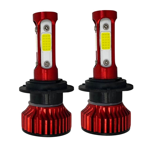 V4 H7 2 PCS DC9-36V 22W 2500LM 8000K Ice Blue Light IP68 Car LED Headlight Lamps(Red)