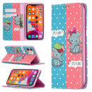 Colored Drawing Pattern Invisible Magnetic Horizontal Flip PU Leather Case with Holder & Card Slots & Wallet For iPhone 11(Elephant)