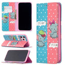 Colored Drawing Pattern Invisible Magnetic Horizontal Flip PU Leather Case with Holder & Card Slots & Wallet For iPhone 12 Pro Max(Elephant)