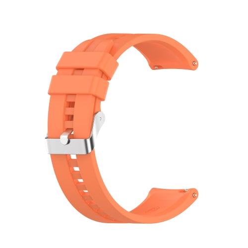 For TicWatch Pro 3 Silicone Replacement Strap Watchband with Silver Steel Buckle(Vibrant Orange)