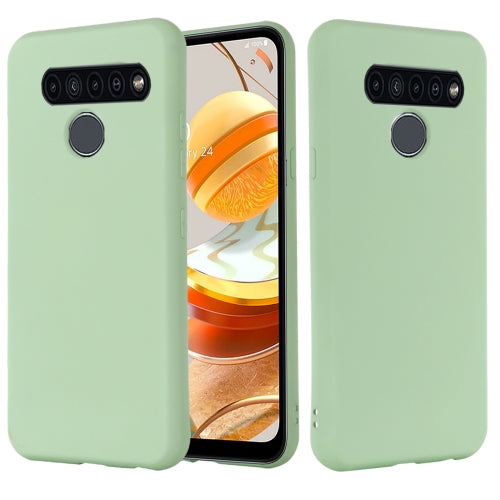 For LG K61 Pure Color Liquid Silicone Shockproof Full Coverage Case(Green)
