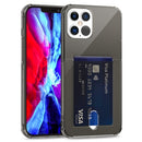 TPU Transparent Protective Case with Card Slots For iPhone 12 Pro Max(Black)