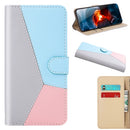 For Samsung Galaxy S30 Tricolor Stitching Horizontal Flip TPU + PU Leather Case with Holder & Card Slots & Wallet(Grey)