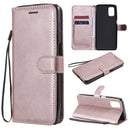 For Samsung Galaxy M51 Solid Color Horizontal Flip Protective Leather Case with Holder & Card Slots & Wallet & Photo Frame & Lanyard(Rose Gold)