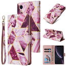 Marble Bronzing Stitching Horizontal Flip PU Leather Case with Holder & Card Slots & Wallet & Photo Frame For iPhone XS Max(Purple)