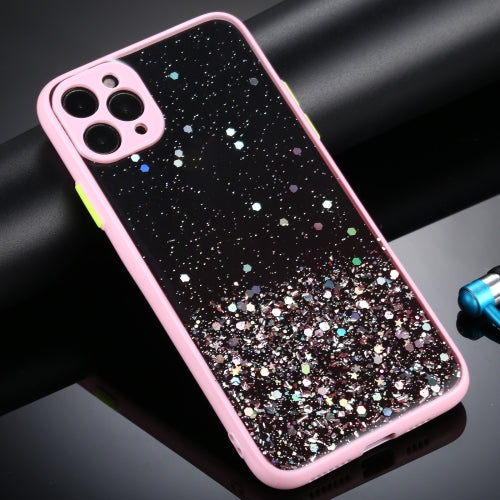 Gradient Glitter Powder Shockproof Protective Case For iPhone 11(Pink)