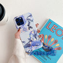 Laser Flower Pattern TPU Protective Case with Chain Strap For iPhone 12 / 12 Pro(Purple)
