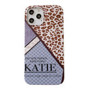 Magazine Leopard Half Coverage IMD Protective Case For iPhone 11(Blue)