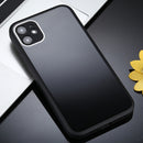 Solid Color Glass + Silicone Protective Case For iPhone 12 mini(Black)