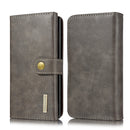 For Galaxy Note 10+ DG.MING Triple Fold Crazy Horse Texture Magnetic Horizontal Flip Leather Case with Holder & Card Slots & Wallet(Grey)