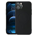 Liquid Silicone Full Coverage Shockproof Magsafe Case For iPhone 12 Pro Max(Black)