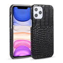 Head-layer Cowhide Leather Crocodile Texture Protective Case For iPhone 12 mini(Black)