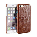 Head-layer Cowhide Leather Crocodile Texture Protective Case For iPhone SE 2020 / 8 / 7(Brown)
