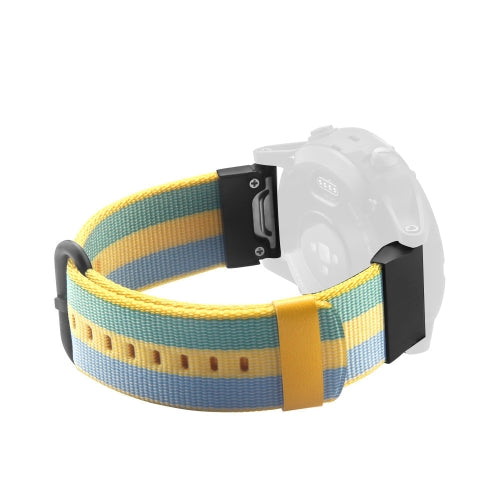 For Garmin Fenix 5 Quick Release Nylon Replacement Wrist Strap Watchband(Pollen Yellow)