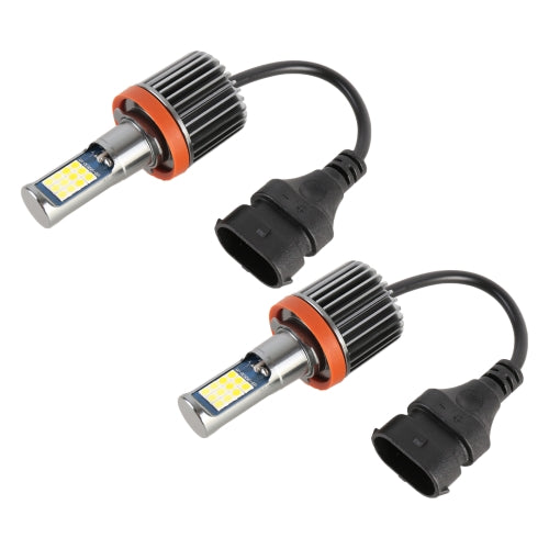H11 2 PCS DC12-24V / 10.5W Car Double Colors Fog Lights with 24LEDs SMD-3030 & Constant Current, Box Packaging(White Light + Gold Light)