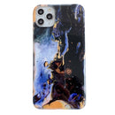Marble Abstract Full Cover IMD TPU Shockproof Protective Phone Case For iPhone 12 / 12 Pro(Black Gold)