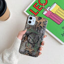 Shockproof IMD Camouflage TPU Protective Case with Holder For iPhone 11(Fallen Leaves)