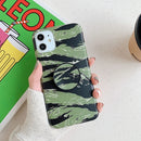 Shockproof IMD Camouflage TPU Protective Case with Holder For iPhone 12 mini(Green)