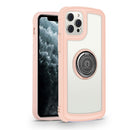 Military Industry Acrylic Backplane Shockproof Protective Case with Ring Holder For iPhone 12 mini(Pink)