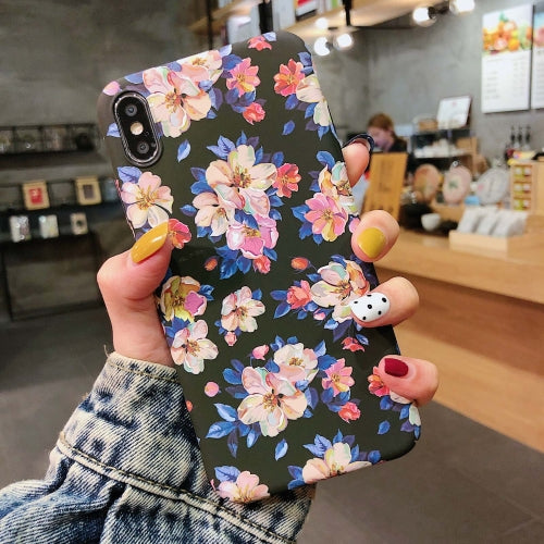 Painting Flower PC Phone Protective Case For iPhone XR(Ink Flower)